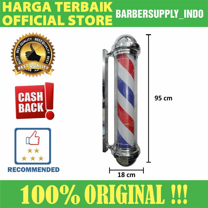 Barber pole Lampu Barbershop Barber Pole Premium 95CM