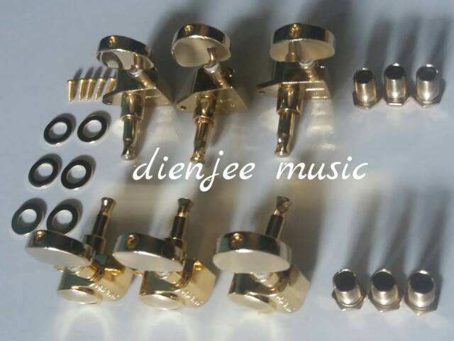 Dryer Gitar /puteran gitar /Tuning pegs mahines head tuner GOLD  6 pc 3L - 3 R emas