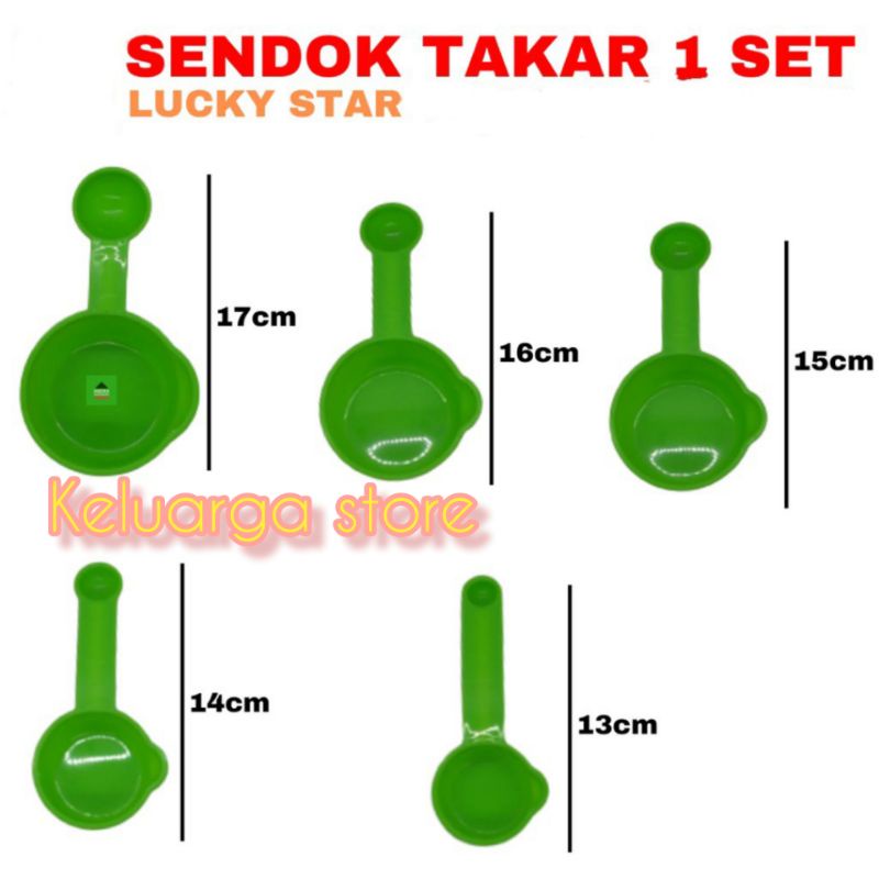 Sendok ukur  takar set  / Cup Takar Ukur Set 5 in 1 lucky star