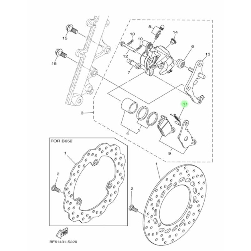 BESI PLAT TAHANAN KALIPER DEPAN NMAX AEROX LEXI FREEGO MIO XRIDE FINO ASLI ORI YAMAHA 2BM F5919 00