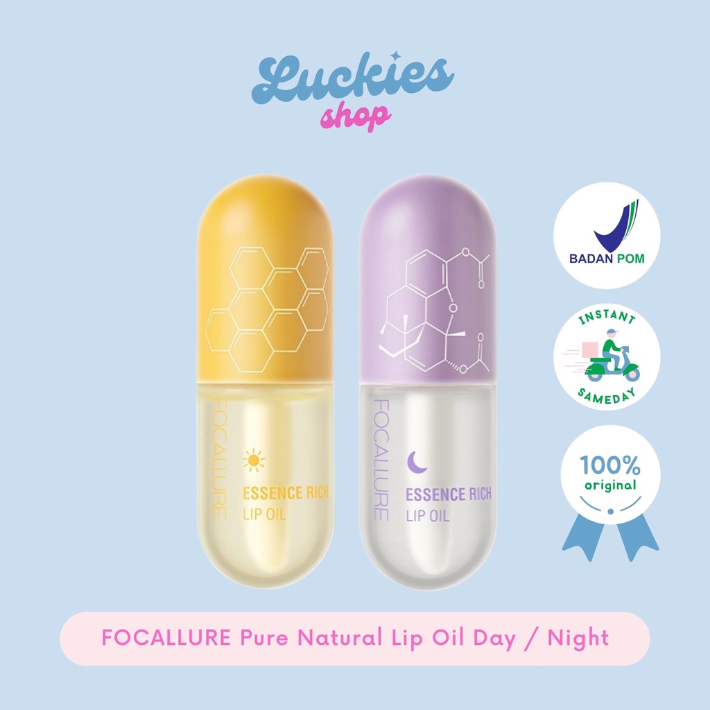 BPOM FOCALLURE Pure Natural Lip Oil Soften Moisturized Repaired Multi-uses Waterproof Lip care balm Lipbalm Pelembab Bibir Kilau FA330