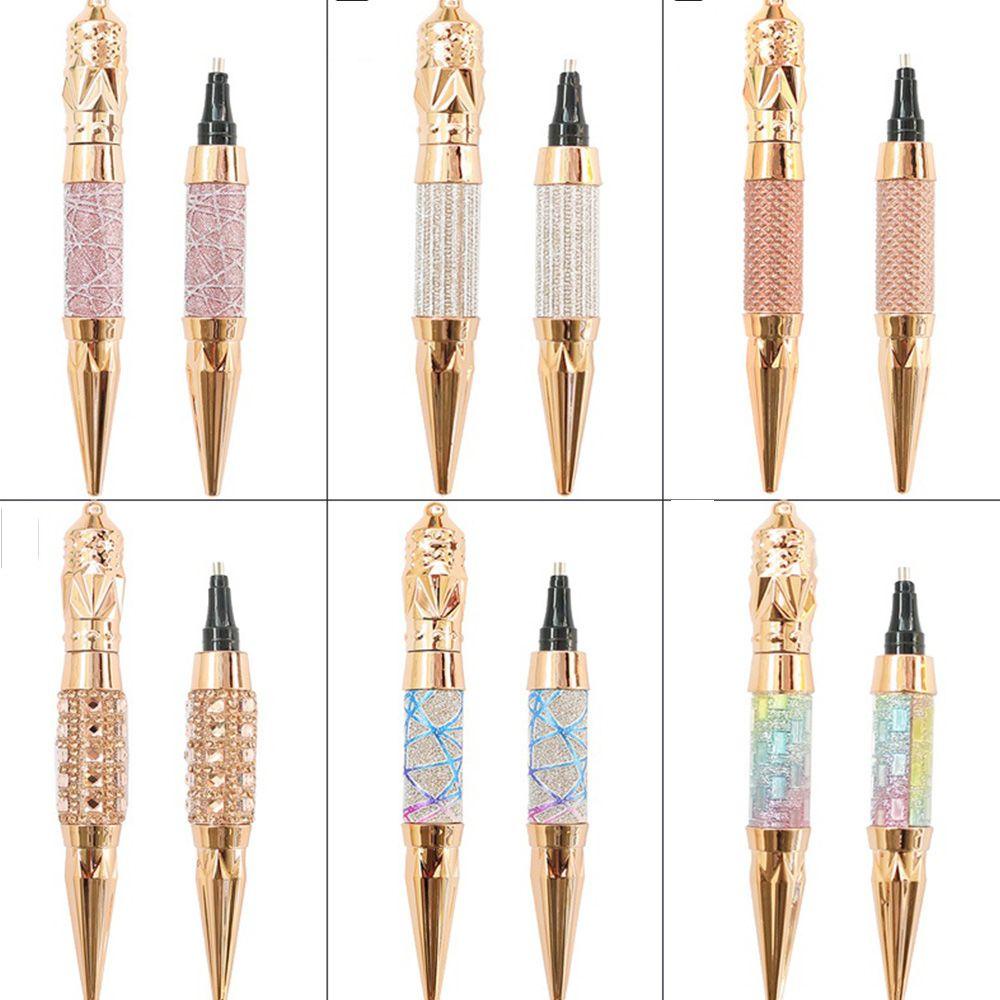 Mxbeauty Dual-ended Nail Drill Pen DIY Tahan Lama Cross Stitch Jahit Aksesoris Berlian Imitasi Studs Picker Nail Dotting Pen Manicure Tool