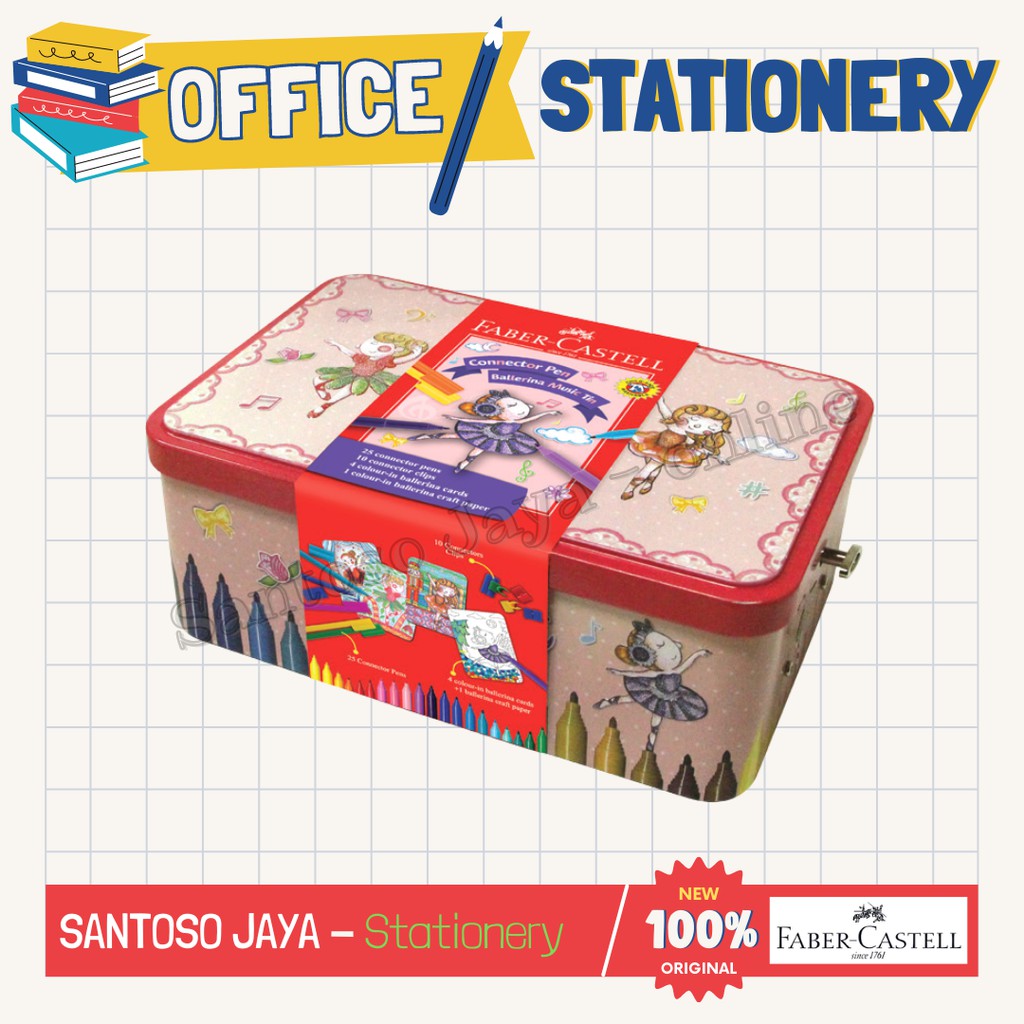 

BALLERINA Music Box FABER CASTELL Tin - Connector Pen - Kotak Musik