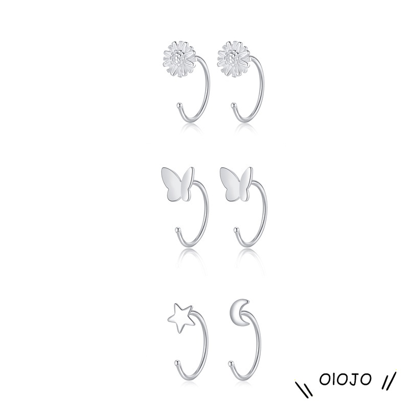 【COD】Fashion Sederhana Anting-Anting Kecil Kait Telinga Tindik Telinga Anti-Alergi Aksesoris Telinga Untuk Wanita