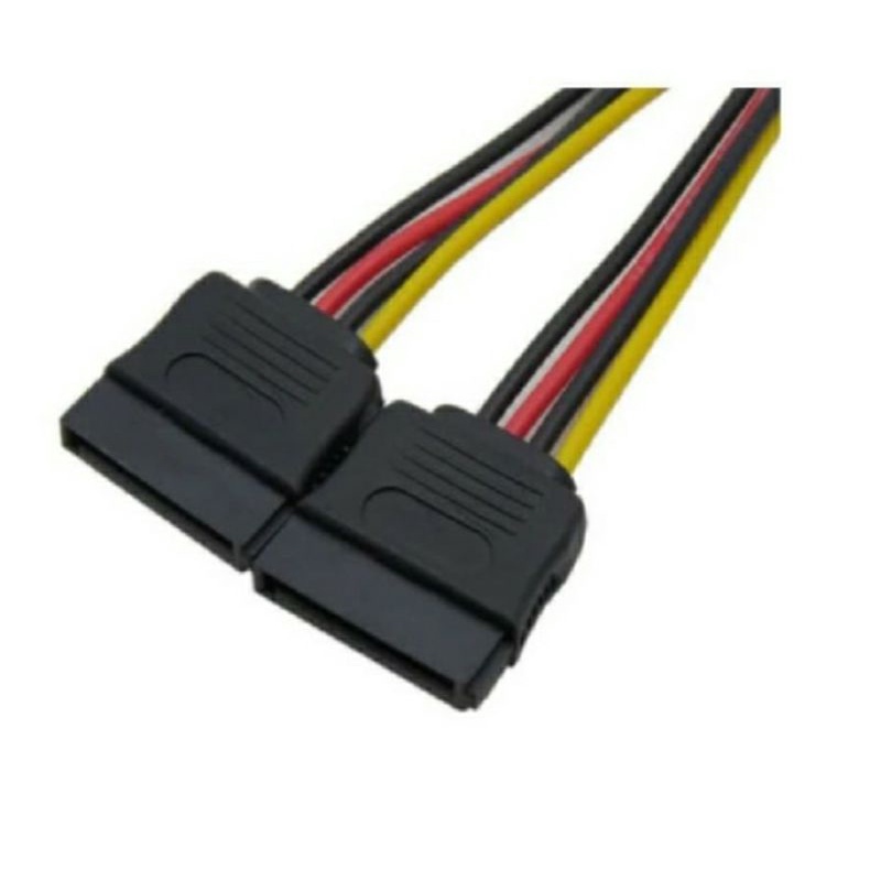 SKU-1280 KABEL SATA 15 PIN MALE TO DUAL FEMALE  SPLITTER CABANG LURUS