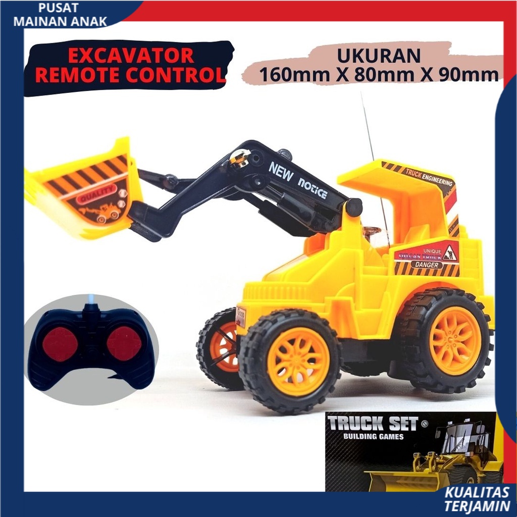 Mainan Anak cowok laki Mobil remote RC konstruksi beko excavator RC 1:43 murah bisa Cod