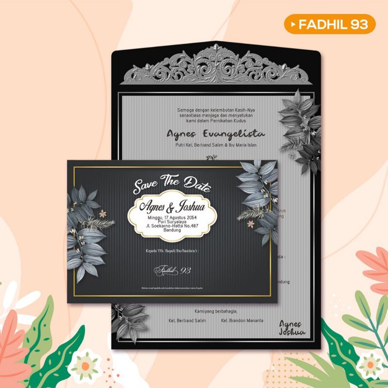 (CETAK) Undangan Pernikahan Murah, Elegant, Unik, Cantik (FADHIL 93)