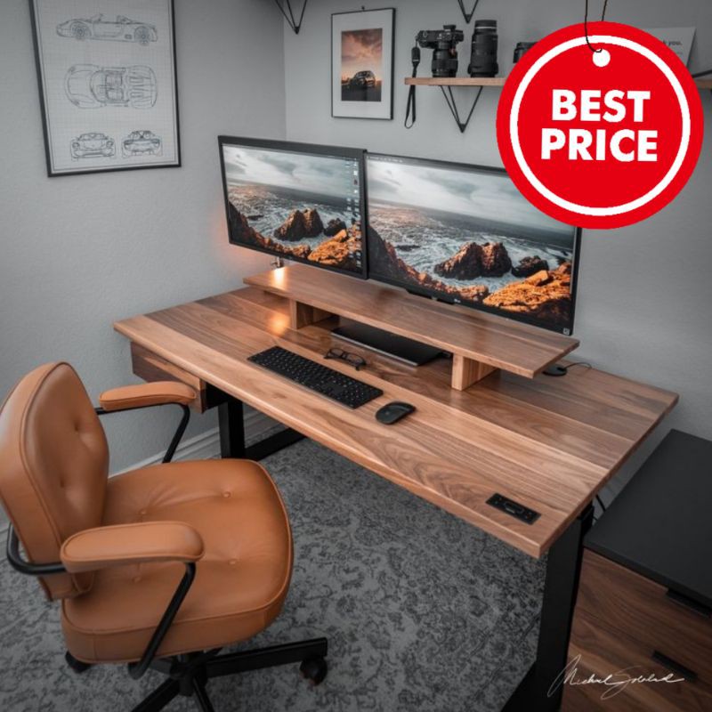 MEJA KOMPUTER / PC KAYU + TATAKAN MONITOR