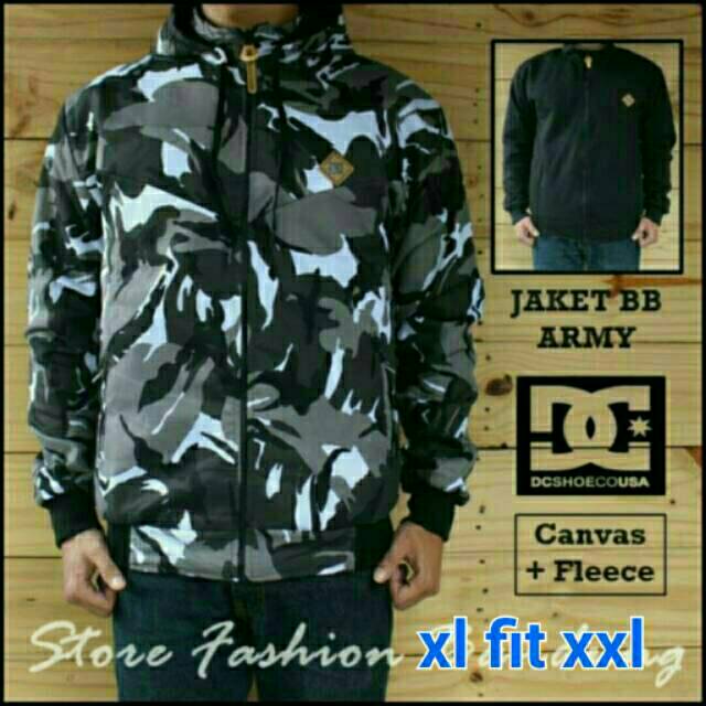 Jaket bolak balik dc loreng