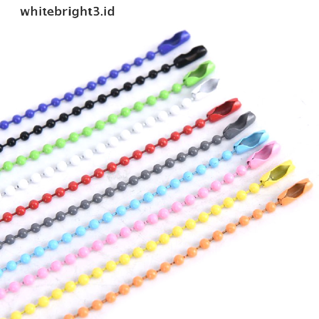 (whitebright3.id) 10pcs / Set Gantungan Kunci Manik-Manik Bola 2.4MM Warna-Warni Untuk Membuat Perhiasan DIY