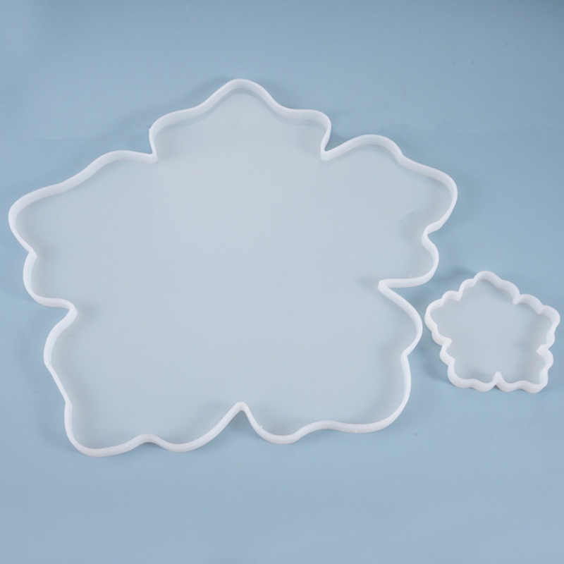 SIY  2Pcs Crystal Epoxy Resin Mold Flower Shape Coaster Pad Casting Silicone Mould