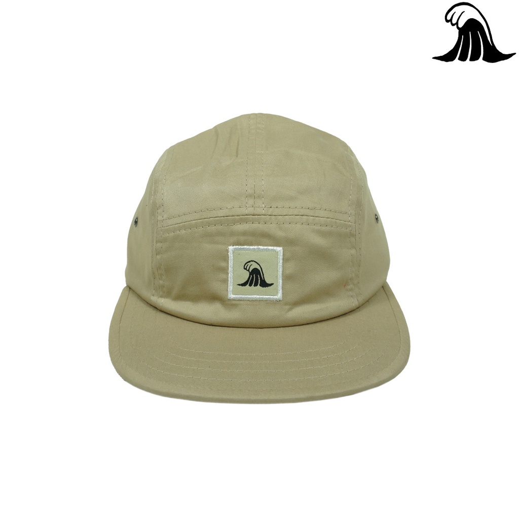 Topi Pria 5 Panel Hat Twill Warna Cream