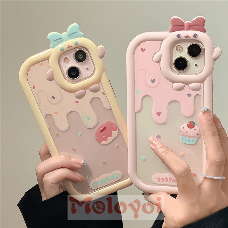 Soft Case TPU Desain Es Krim Strawberry Monster Untuk IPhone 7 8 6 6S 14 Plus 11 12 13 14 Pro MAX XR X XS MAX SE 2020