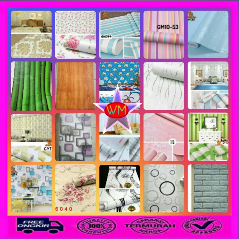 Wallpaper Dinding Kamar Lengkap Semua Motif Salur Embos 3D Bata  / Wallpaper Dinding Murah