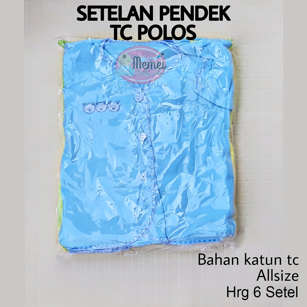 1 LUSIN (12 set) Setelan bayi pendek POLOS harga grosir TERMURAH