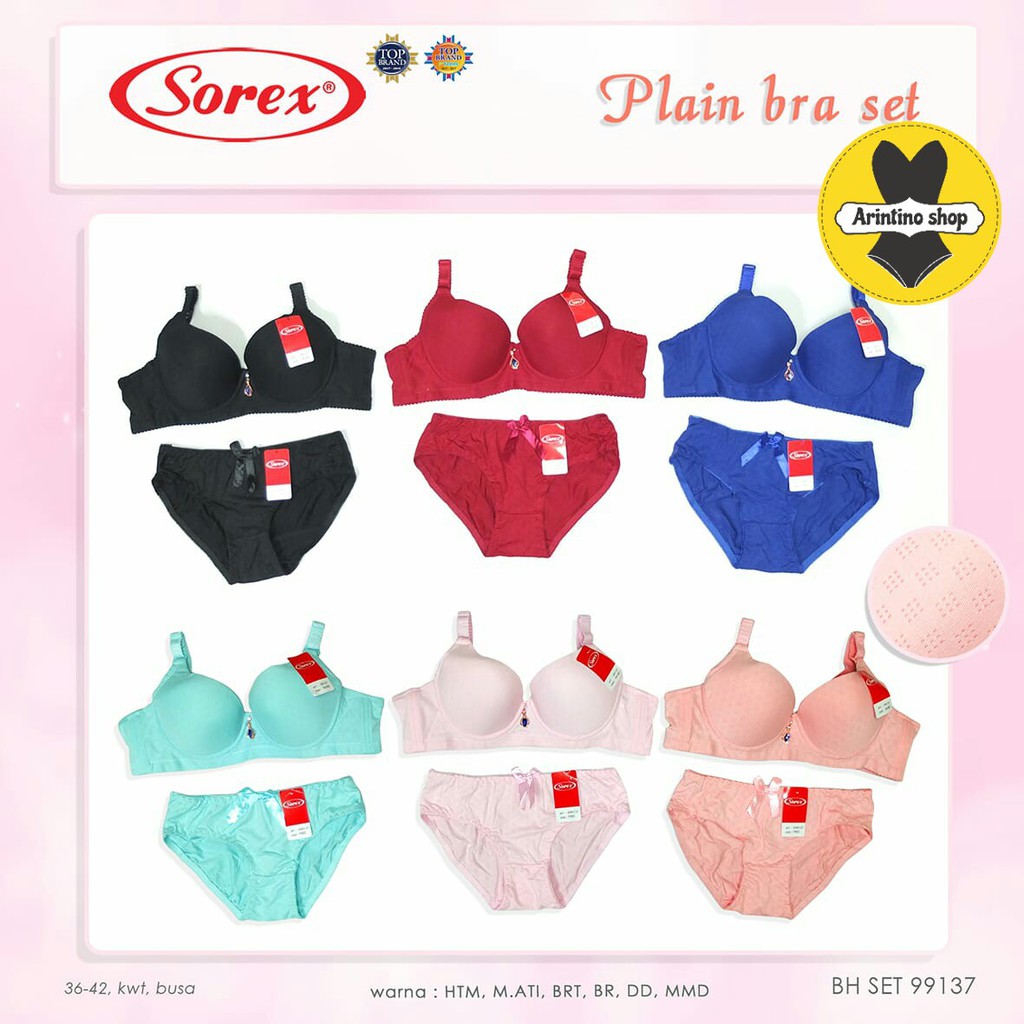 (1set) Bh Bra Set Sorex 99137 (CUP B) | Bra Satu Set Busa Kawat |