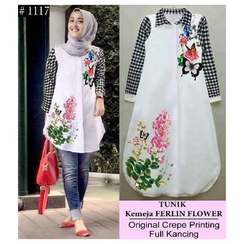 Baju Tunik Wanita Muslim Muslimah Busui Adem Modis Casual Trand Modern Terbaru Lebaran 2022 Tunic Se
