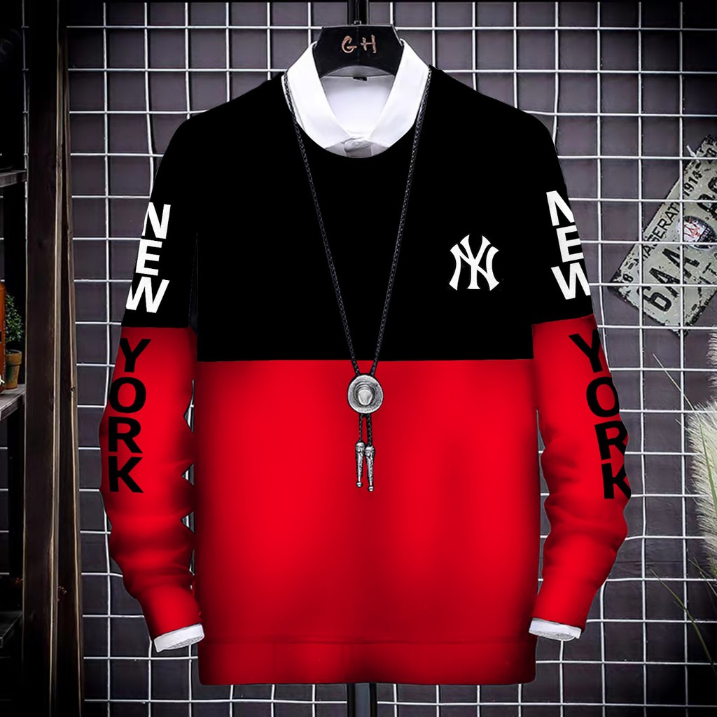 Sweater Pria/Sweter Pria/Sweter/Sweater  Newyork Kombinasi Bordir Bahan Fleece - Yu Taka