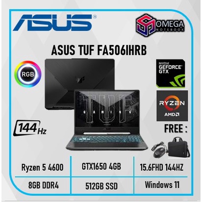 ASUS TUF A15 FA506IHRB R565B6TO11 RYZEN 5 4600 8GB 512SSD GTX1650 4GB W11+OHS 15.6FHD 144HZ