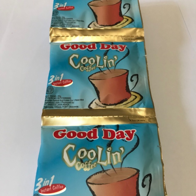 

KOPI GOOD DAY COOLIN COFFEE 1 RENCENG 10 SACHET 20gr 20 gr - Biru Gooday instant Saset Coolin'