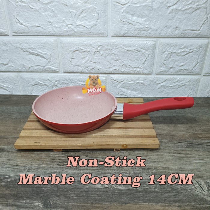 Telur Frypan Mini 14CM Warna pastel Gagang Marble Coating