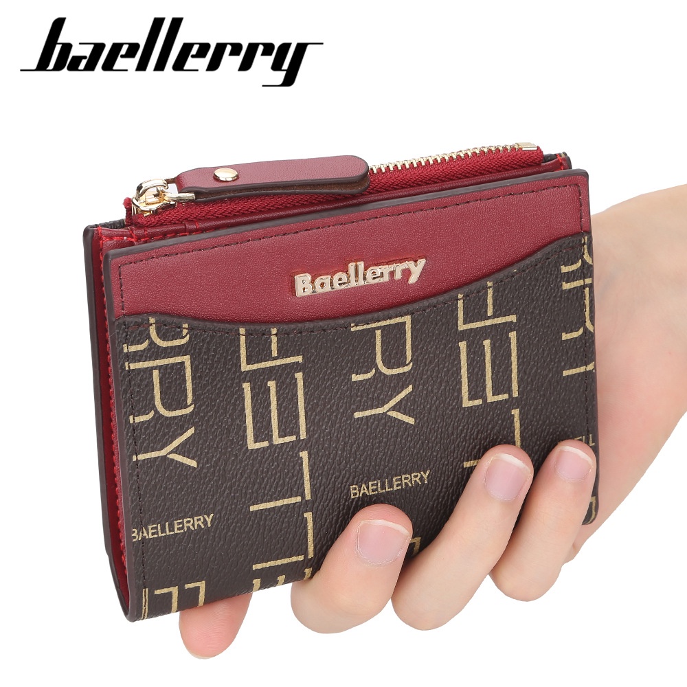 DOMPET LIPAT WANITA BAELLERRY ORIGINAL KECIL KULIT COKLAT WA327B7 STATESA KARTU IMPORT PREMIUM KOREA