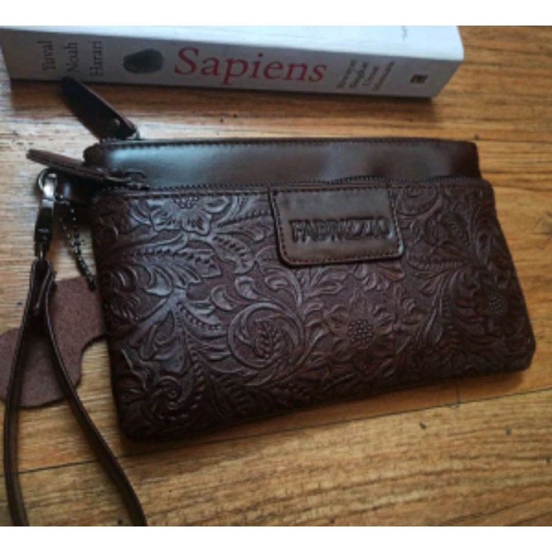 TAS HAND BAG CLUTCH WANITA ETNIK KULIT SAPI ASLI