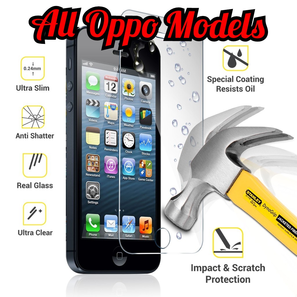 Tempered Glass Pelindung Layar Oppo A15 / A15S / A12 / A12E / A3S / A5S / A5 / A9 / Reno 6.6 / Reno2 / Reno2F / A1K / A57 / F9Pro / F11 / A83 / A77 / F7 / F9