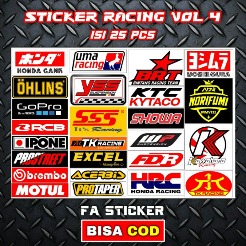 Stiker Racing Pack Sticker Racing Print Stiker Sponsor Stiker Helm Stiker Motor Sticker Motor