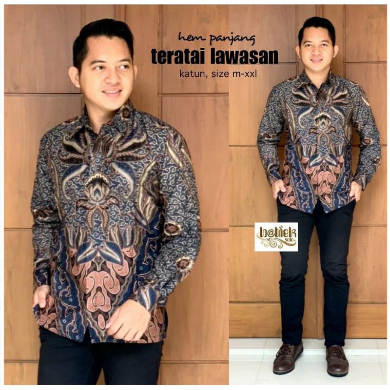 kemeja batik pria lengan panjang - motif terbaru - kemeja seragam formal batik pekalongan