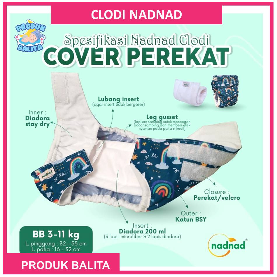 Clodi Cover Nadnad Perekat Dan Celana New Desain Motif Terbaru Popok Kain Cuci Ulang Terlaris