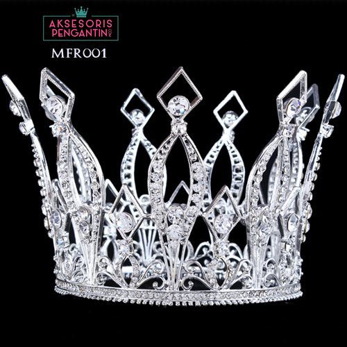 [READY STOCK] CROWN WEDDING MAHKOTA PENGANTIN ROYAL PREMIUM FULL ROUND SILVER MFR001