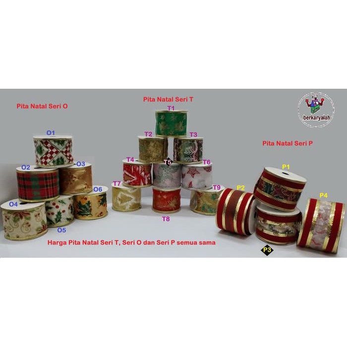 

Dijual Pita Natal Christmas Ribbon Seri O 6 3cm x 2 75m per roll Murah