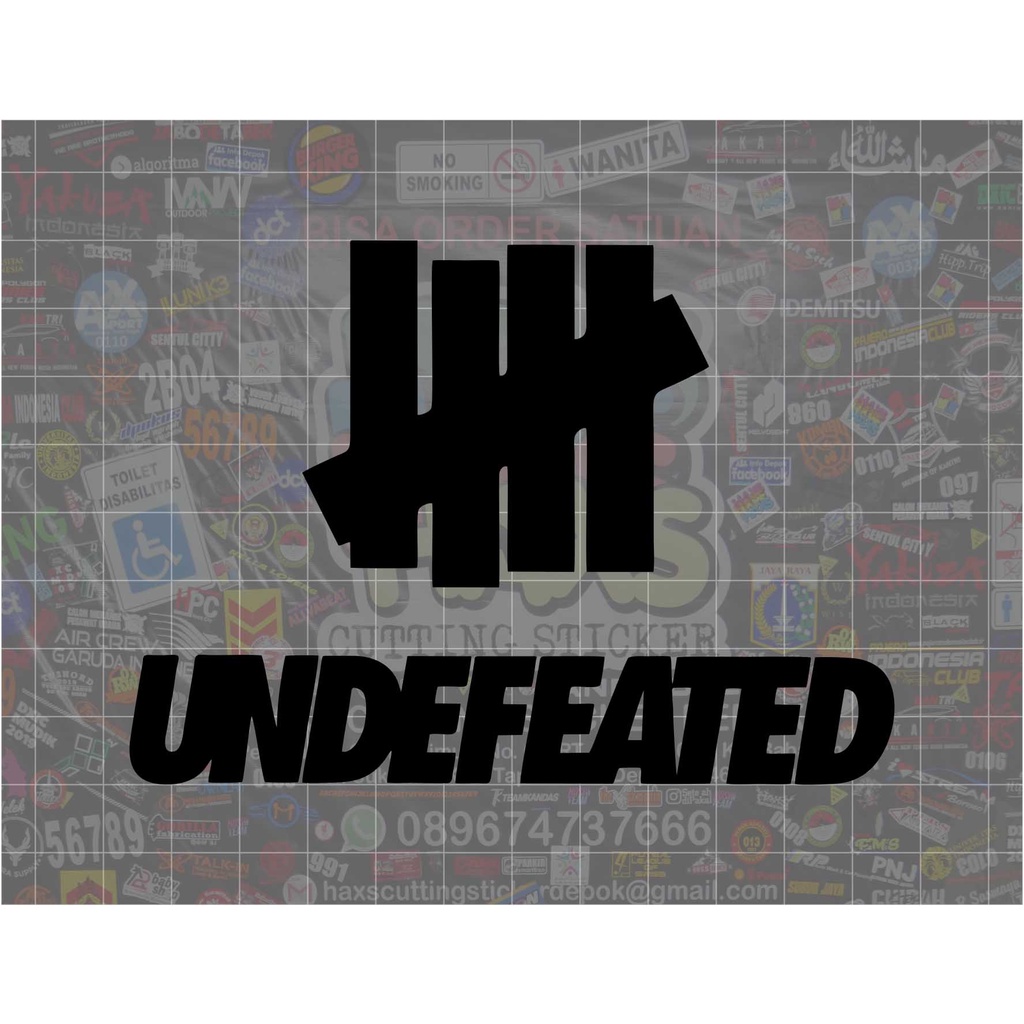 Cutting Sticker Undefeated V.2 Ukuran 8 Cm Untuk Mobil &amp; Motor