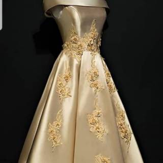 Gaun pesta  gold  gaun pesta  emas baju  pesta  midi dress 