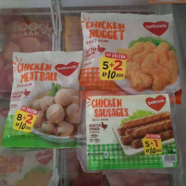 

Belfoods Favorite Varian Chicken Nugget 170gr / Sosis Ayam 200gr Isi 6pcs / Baso Ayam 100gr Isi 10pc