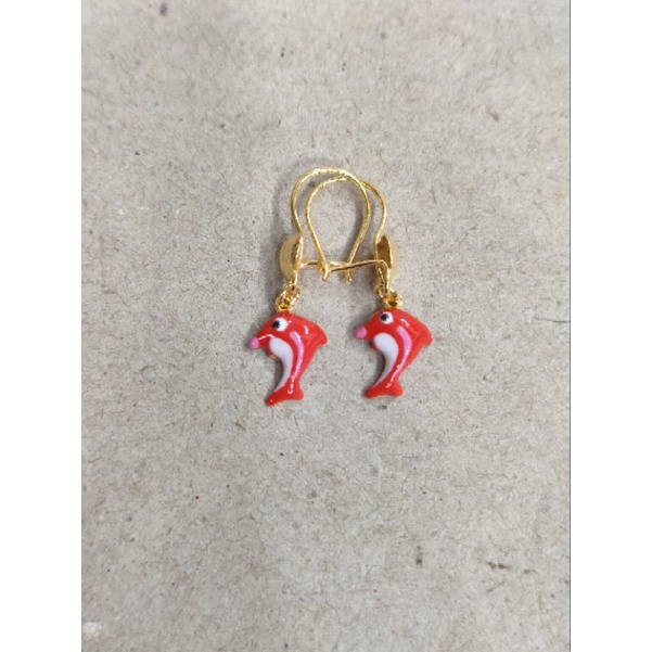 anting desi bandul lumba-lumba 1/2 gram emas muda