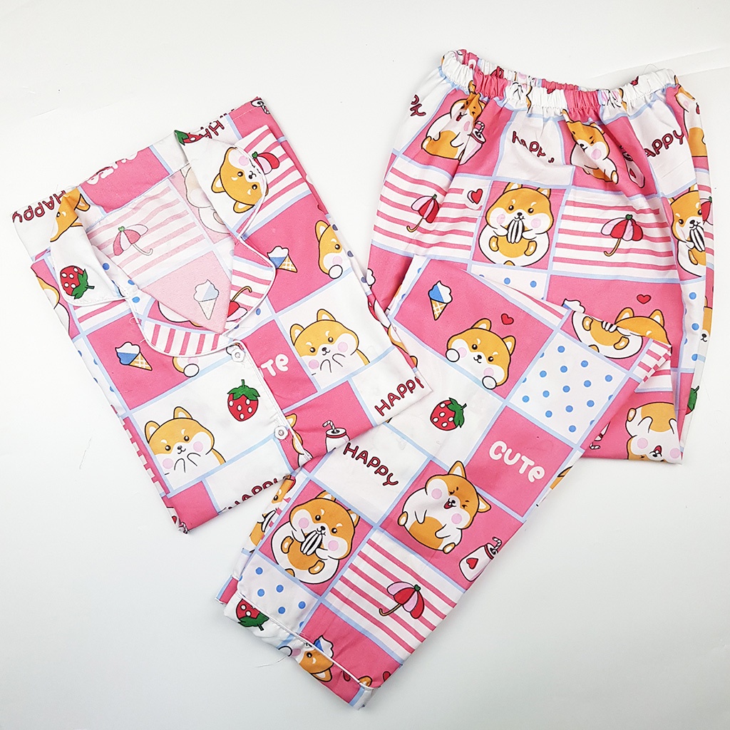 Baju Tidur Piyama Wanita Dewasa Setelan CP Motif Trendy-CPL CUTEHAMSTER PINK