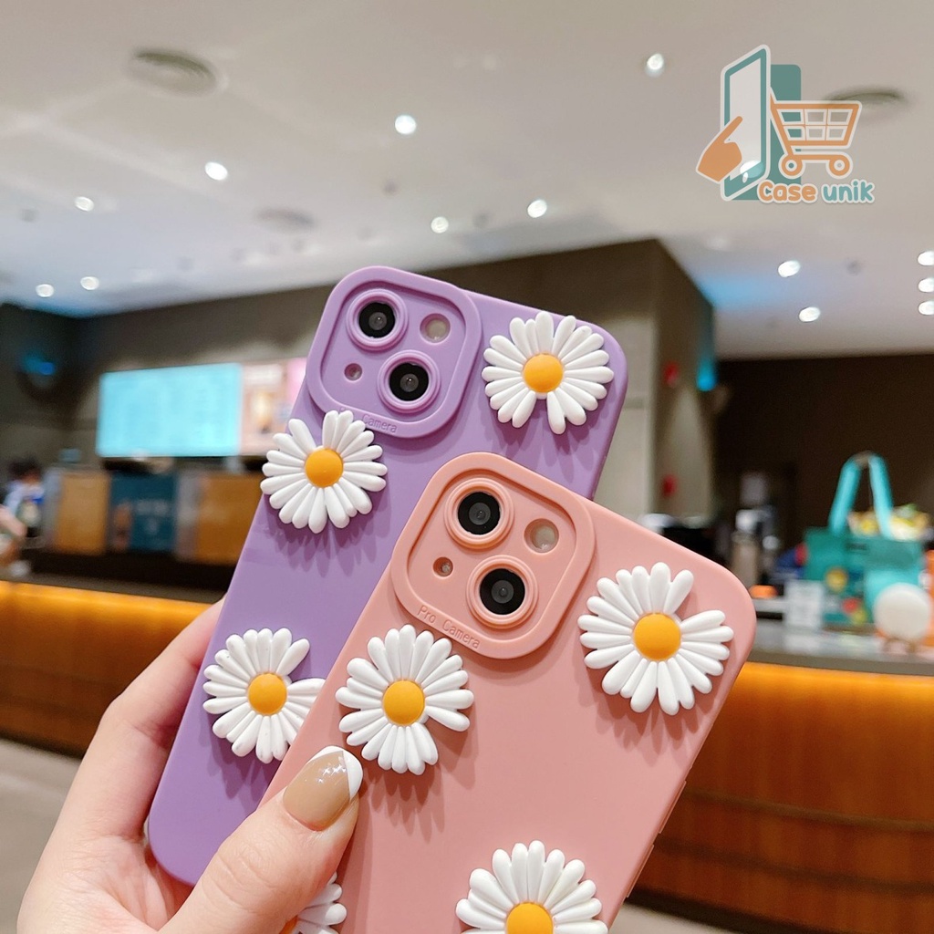 SOFTCASE PROCAMERA BUNGA DAISY 3D IPHONE 6 6+ 7 8G SE 2020 7+ 8+ X XS MAX XR CS4623