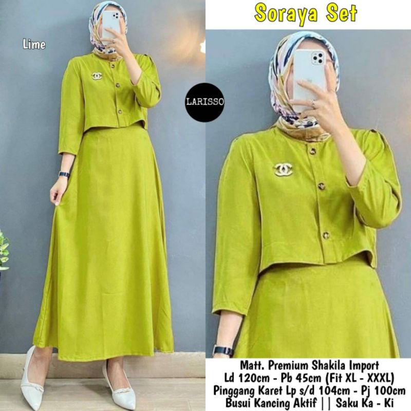 Sorraya set setelan rok skirt crop top jumbo LD 120 shakila