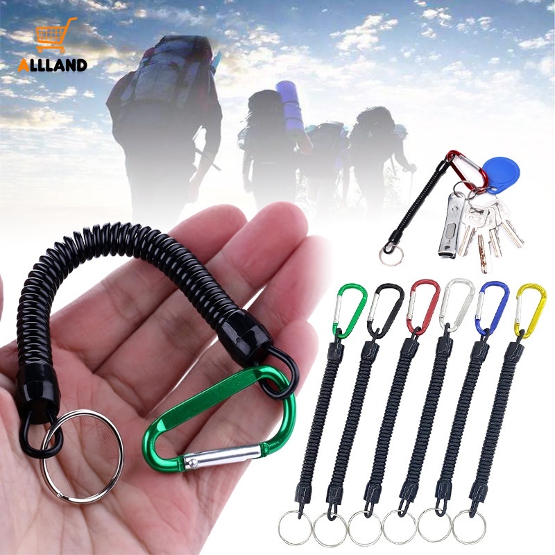 1 Pc Gantungan Kunci Rantai Spiral Elastis Anti Hilang Untuk Outdoor