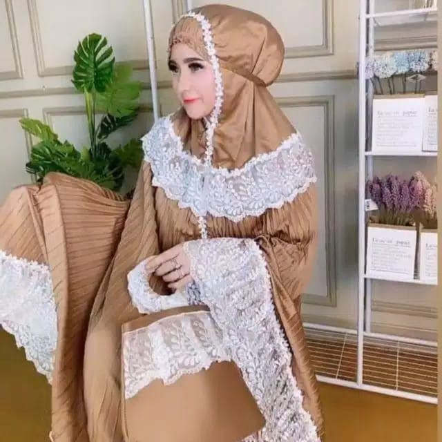 Mukena Sutra Bordir PLISKET/ Mukena Bordir Tasikmalaya/ Mukena Sura Premium/ Mukena Sutra