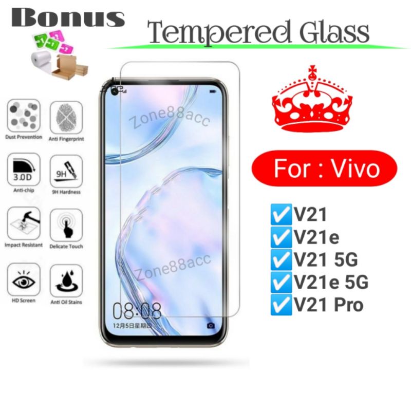 Antigores Tempered Glass Screen Guard protector Vivo V21 V21e V21pro e 5G pro TG Bening Antiblue Spy Blue light Full Garskin Lensa Lens Pelindung Layar 9D