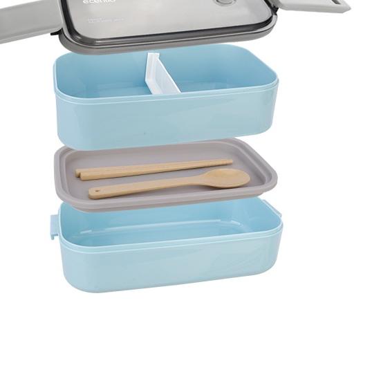 ☃ ecentio 1600ml double layers kotak makan anti bocor lunch box tempat makan kotak bekal ◄