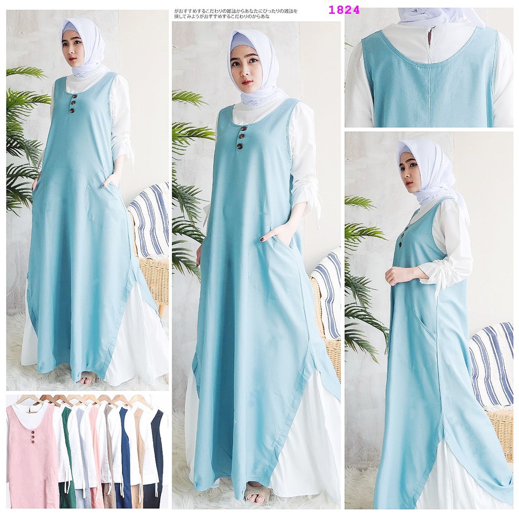 Gamis bahan katun / fashion muslim/ dress muslim/ gamis murah