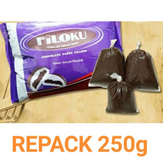 

Repack 250g Filoku Chocolate filling / Coklat pasta / Coklat filling / isian coklat
