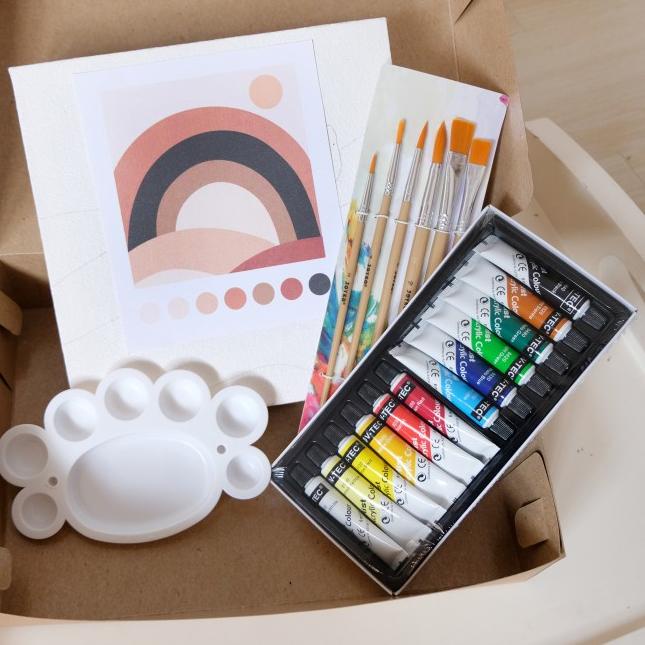 

Paket Melukis Aesthetic Paint By Number 20 x 20 painting kit Komplit - Paket 3