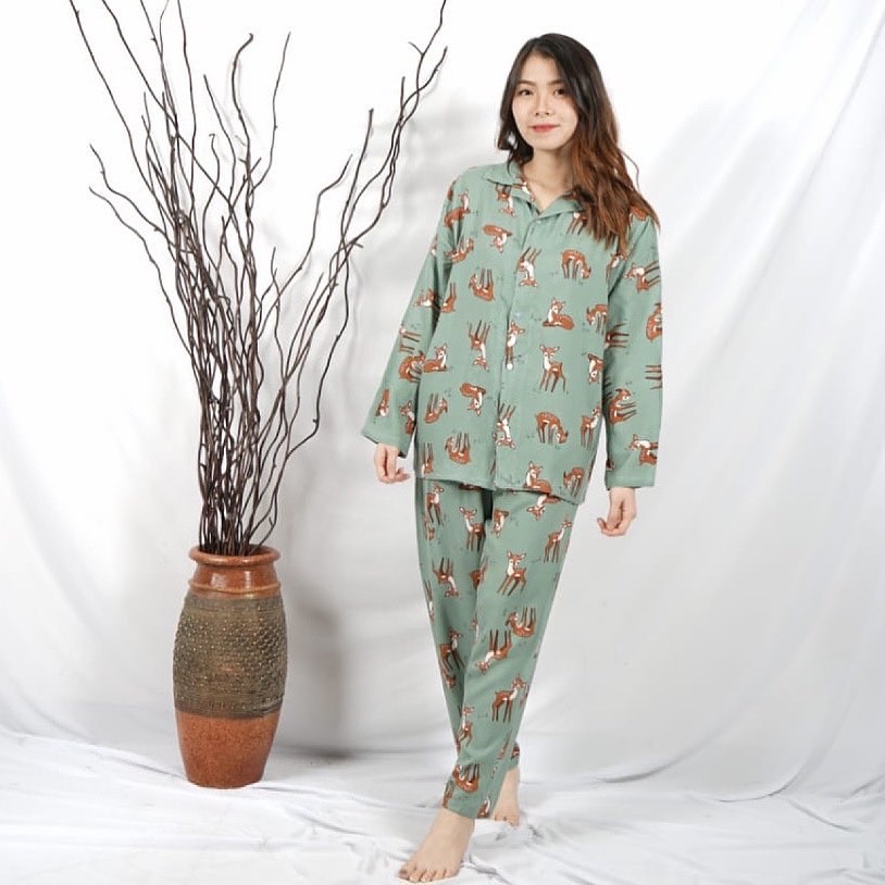 ONE SET JUMBO Pajamas LD 120 Rayon Viscose Sleepwear Daily Set-Khai 14