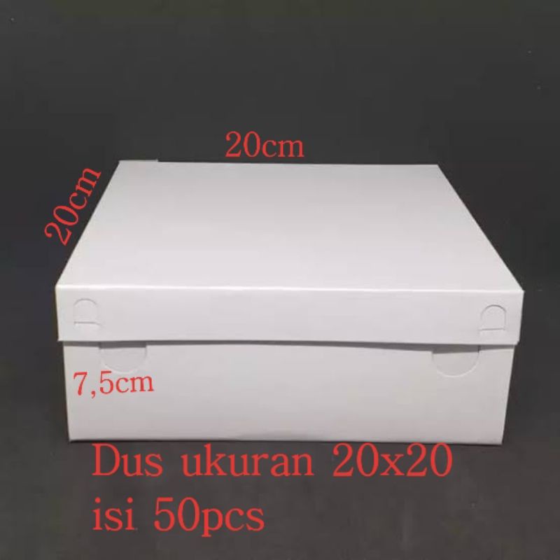 Dus kue 20cm×20cm isi 50pcs | kardus besek | dus bolu | kardus nasi | kardus serbaguna