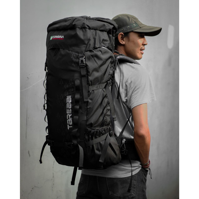 promo CARRIER CONSINA TAREBBI 60 L ORIGINAL TAS GUNUNG TAS PUNGGUNG - Hitam elegan